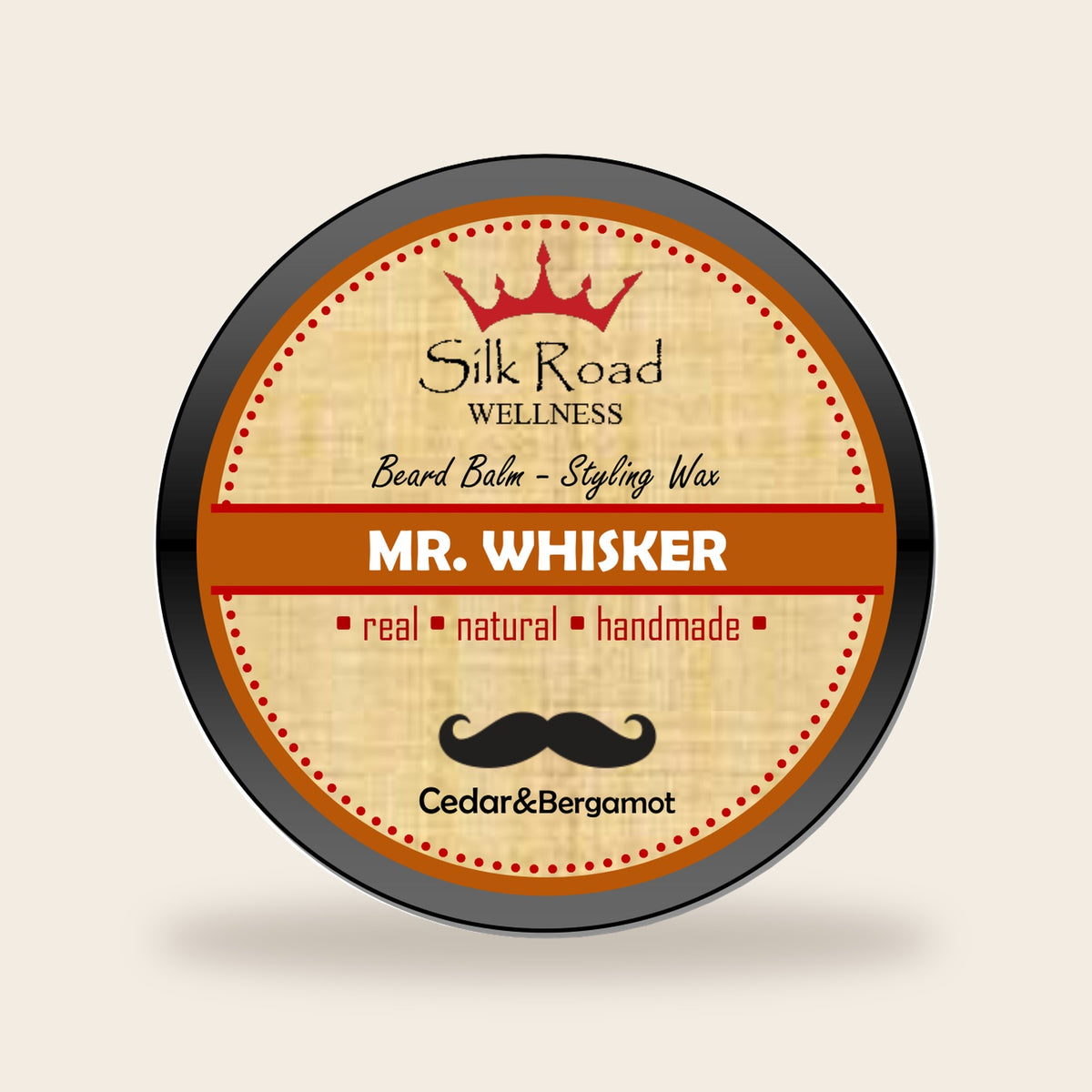 Mr. Whisker Solid Beard Balm – Cedar and Bergamot | Halal Skincare | Silk Road Wellness